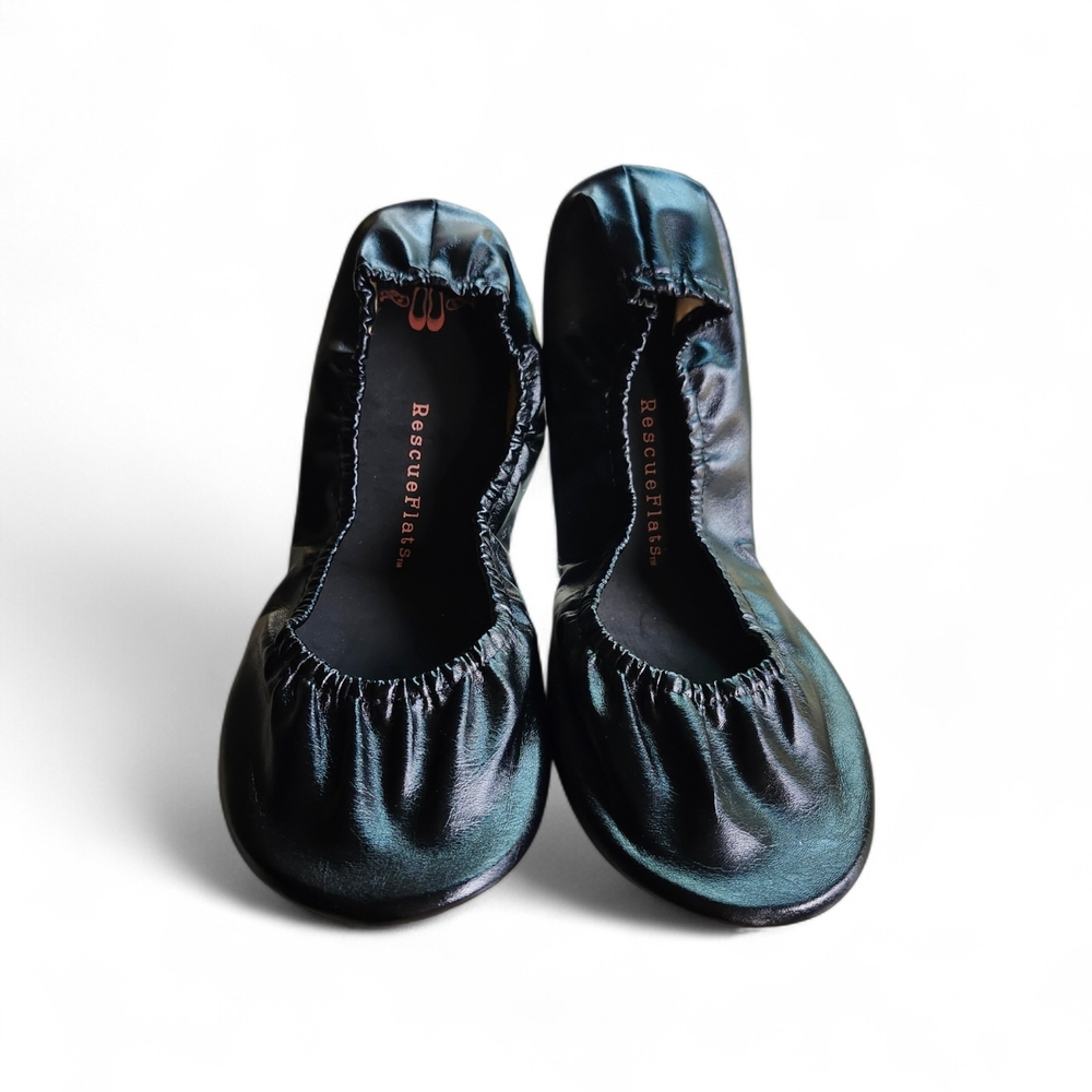 Rescue-flats Black Foldable Ballarina Style Flats Medium